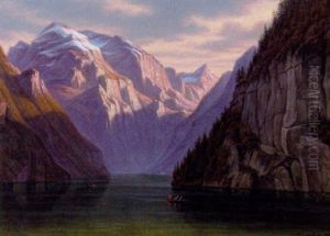 En Aften Pa Konig-see I Bayersk Tirol by Frederik Christian Jacobsen Kiaerskou