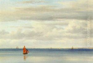Stille Dag I Sundet I Baggrunden Hveen Stille Dag I Sundet I Baggrunden Hveen