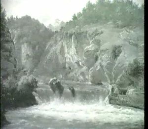 Wildbach Bei Innsbruck by Frederik Christian Jacobsen Kiaerskou