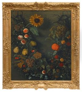 Garland With Fruits And A Sunflower