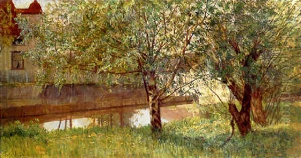 Spring: Houses Along A Canal - view 1