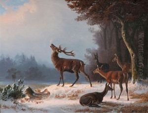 Der Platzhirsch by Theodor Julius Kiellerup