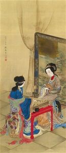 A Hanging Scroll Depicting Two Chinese Palace Ladies Playing Go A Hanging Scroll Depicting Two Chinese Palace Ladies Playing Go