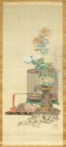 A Fine Still Life Kakemono by  Kien Yanagisawa