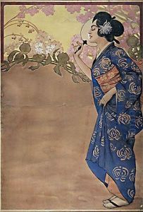 "geisha E Fiori" (inizio '900) by Antonio Bauzon