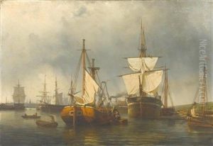 Hafenszene In Rotterdam by George Laurens Kiers