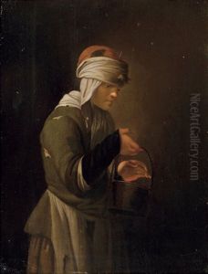 Maidservant With Charcoals In A Bucket