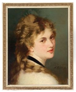 Bildnis Einer Dame Mit Schwarzem Halsband by Conrad Kiesel