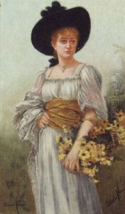 Dame Mit Blumenkorb Dame Mit Blumenkorb