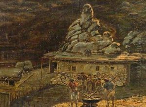 Im Kaukasus. Opferszene (vor Einem Bergwerk?)
