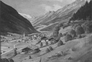 Alpine Village In Summer by Ernst Kiesling