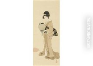 Woman With Lamp by Keigetsu Kikuchi