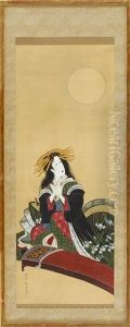 Koto Playing Woman by Kikukawa Eizan