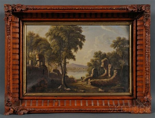 River Landscapes With Castle Ruins (a Pair) - view 1
