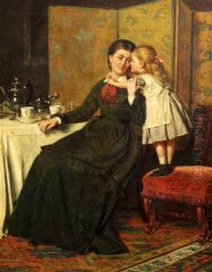 Interior With Mother And Daughter At The Breakfast Table