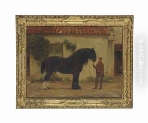 Castlereagh, A Cart Horse With A Groom by George Goodwin Kilburne
