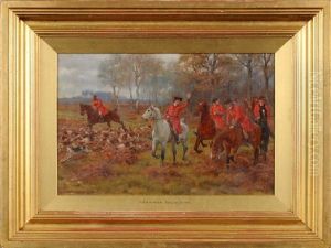 On The Scent, Huntsman And Hounds At The Edge Of A Cover