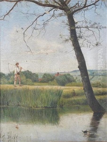 A Haymaker On A River Bank - view 1