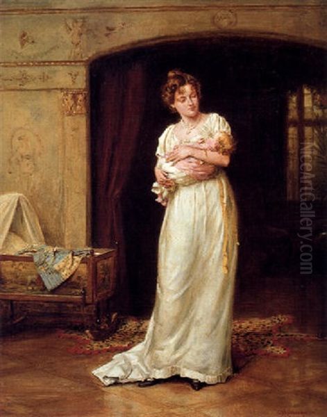A Portrait Of The Artist's Wife With Their Baby Son - view 1