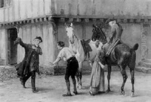 A Hasty Departure by George Goodwin Kilburne