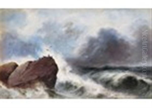 Channel Islands - Mount Orgueil Castle, Jersey; A Stormy Day (a Pair) - view 1