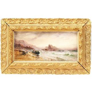 Fisherfolk On Shore At Plemont Point? Jersey And Fisherfolk On Shore At A Cathedral Mount (2 Works) by Sarah Louise Kilpack