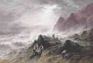 Salvagers Hauling Barrels Onto The Rocks, Jersey (+ A Cave At Plemont, Jersey; 2 Works) Salvagers Hauling Barrels Onto The Rocks, Jersey (+ A Cave At Plemont, Jersey; 2 Works)