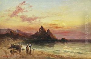 Sorting The Catch, St. Brelade's Bay, Jersey by Sarah Louise Kilpack