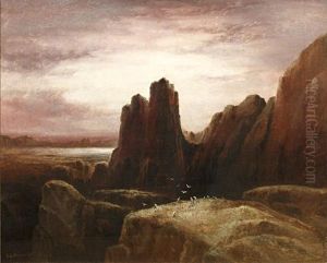 Rocky Coastline (channel Islands?) by Sarah Louise Kilpack