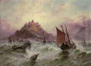 Shipping Before Mount Orgueil, Jersey