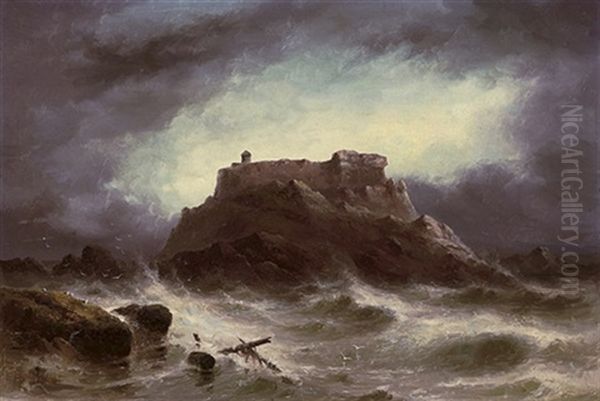Rough Weather, The Grande Rocque, Cobo Bay, Guernsey - view 1