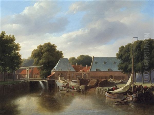 Barges Devant L'ecluse (1861) - view 1