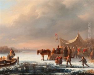 Skaters At A Koek-en-zopie by Cornelis Kimmel