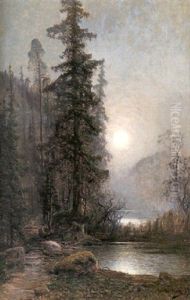 Mansken Over Insjolandskap by Johan Kindborg