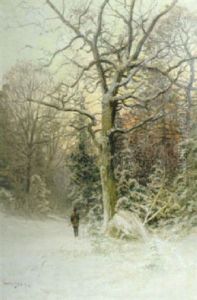Vinterlandskap Med Jagare by Johan Kindborg