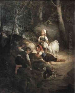 The Forest Spring by Adolph Diedrich Kindermann