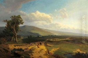 Figures In A Landscape by Jean Baptiste Kindermans