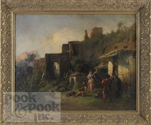Courtyard Scene by Albert Kindler