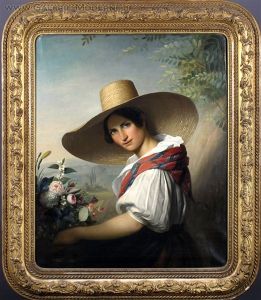 Jeune Femme Au Chapeau De Paille by Marie Adelaide (Adele) Kindt