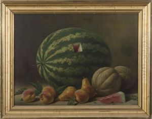 Still Life With Watermelon, Cantaloupes, Pears And Peaches by Albert Francis King