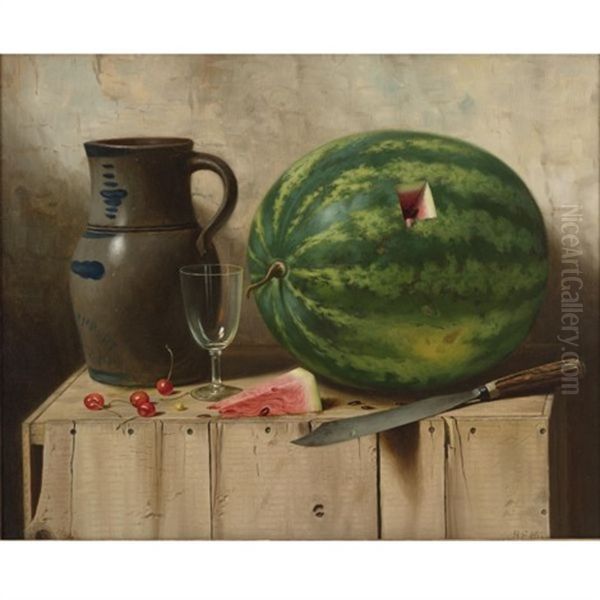 Still Life With Watermelon, Jug, And Knife - view 1