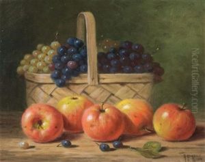 Basket Of Grapes With Apples by Albert Francis King