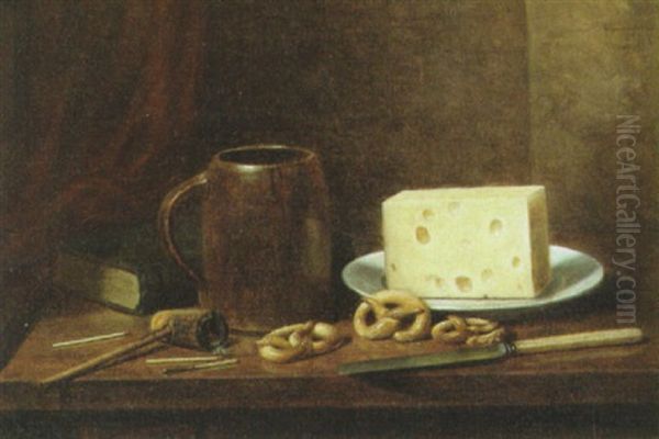 Pretzels, Cheese, Mug, And Pipe - view 1