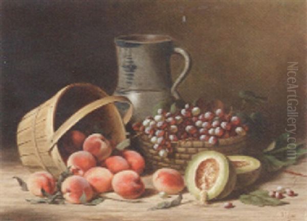 Still Life With Peaches, Grapes, Melon And Pitcher - view 1