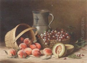 Still Life With Peaches, Grapes, Melon And Pitcher