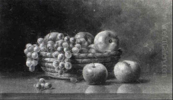 Apples And Grapes In A Basket - view 1