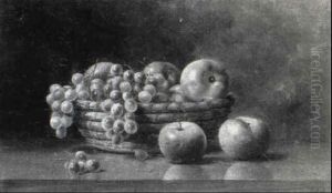 Apples And Grapes In A Basket by Albert Francis King