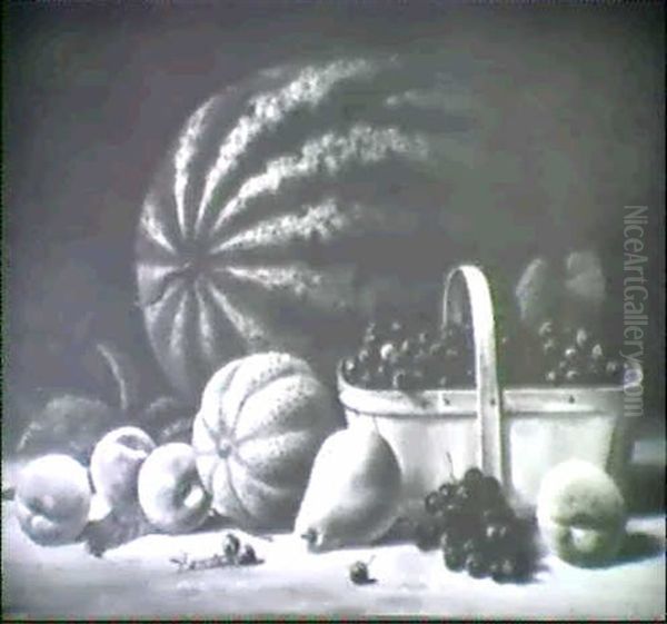 Still Life With Peaches, Blueberries And Mellons - view 1