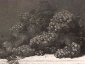 Tabletop Stilllife Of Grapes by Charles Bird King