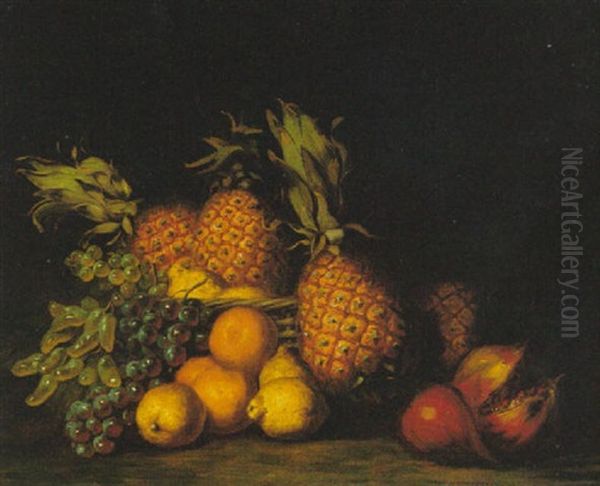 Pomegranate, Grapes, And Pineapples - view 1